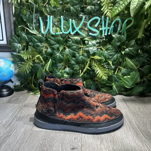 Clarks Boots Men’s Size 9 Black/Orange Gereld Easy Ankle Chelsea Slip On Wool main image 8